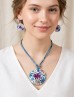 Fashion Flower Print Necklace and Earrings Set Fashion Flower Print Necklace and Earrings Set